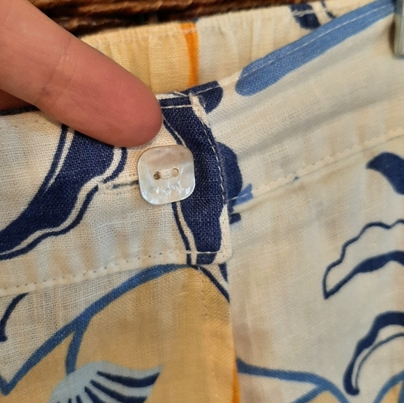 Nicole Miller New York Skirt Women's Large Blue 100% Linen Resort Wear Wrap Midi - Picture 8 of 11